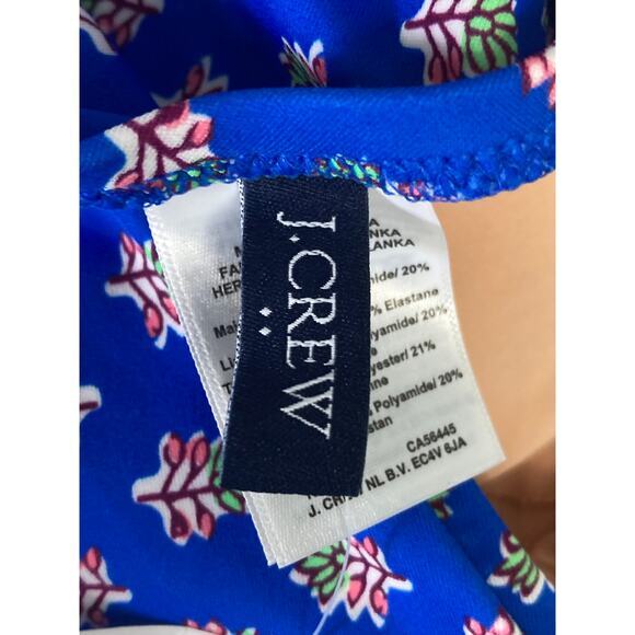 J.Crew Women's Ruched One-Shoulder Swimsuit 2XS Blue‎ Floral Print XXS - Picture 13 of 13